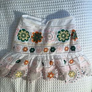 ZARA CROCHET-STYLE EMBROIDERED MINI SKIRT